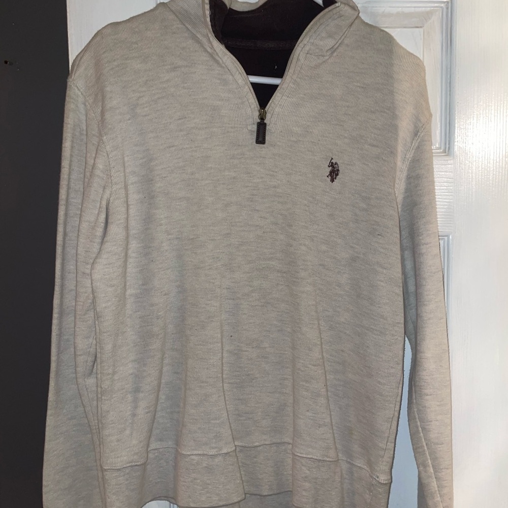 Ralph Lauren Cream Zip Up pull over, worn.